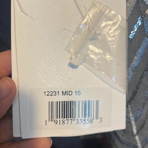 Mac Duggal 12231 NWT BEADED CUFF DROP SHOULDER FAUX WRAP GOWN - Picture 11 of 15